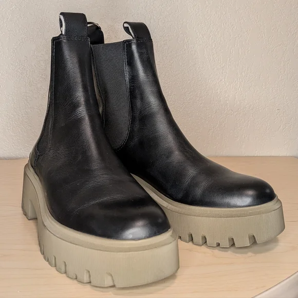 Maje Black and Brown Chelsea Ankle Boots - Picture 6 of 11